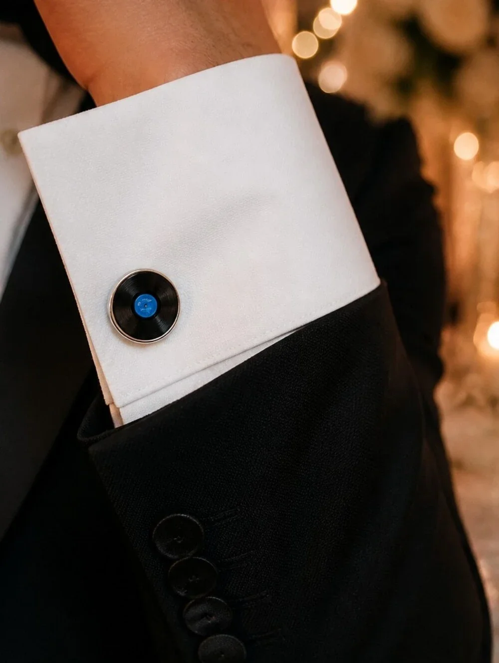 Vinyl Record Cufflinks Black LP Music DJ Audiophile Record Collector Retro Gift